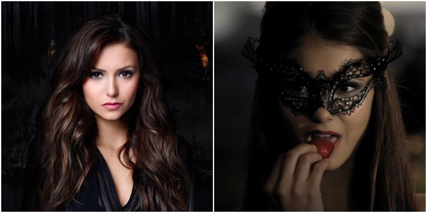 Split image of Katherine Pierce on The Vampire Diaries