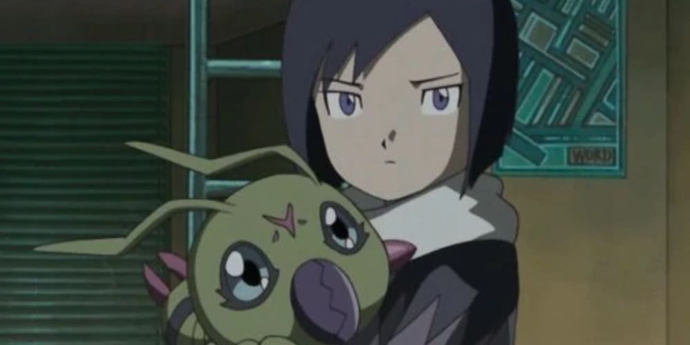 Ken and Wormmon as seen in Digimon Adventure 02