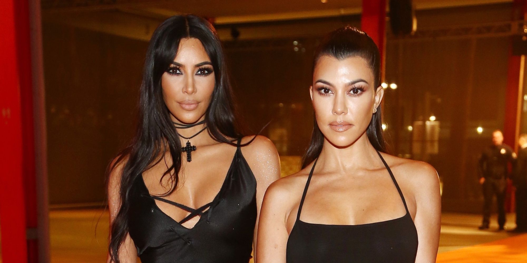 Kim Kardashian and Kourtney Kardashian KUWTK dressed up in black gowns