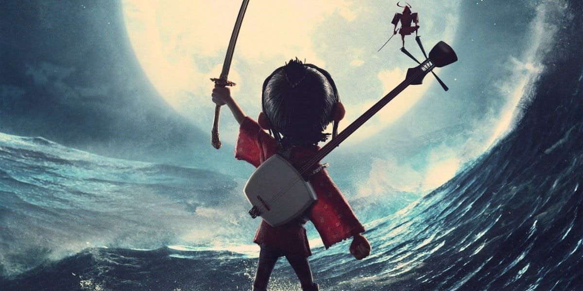 Kubo holding up his sword in Kubo And The Two Strings