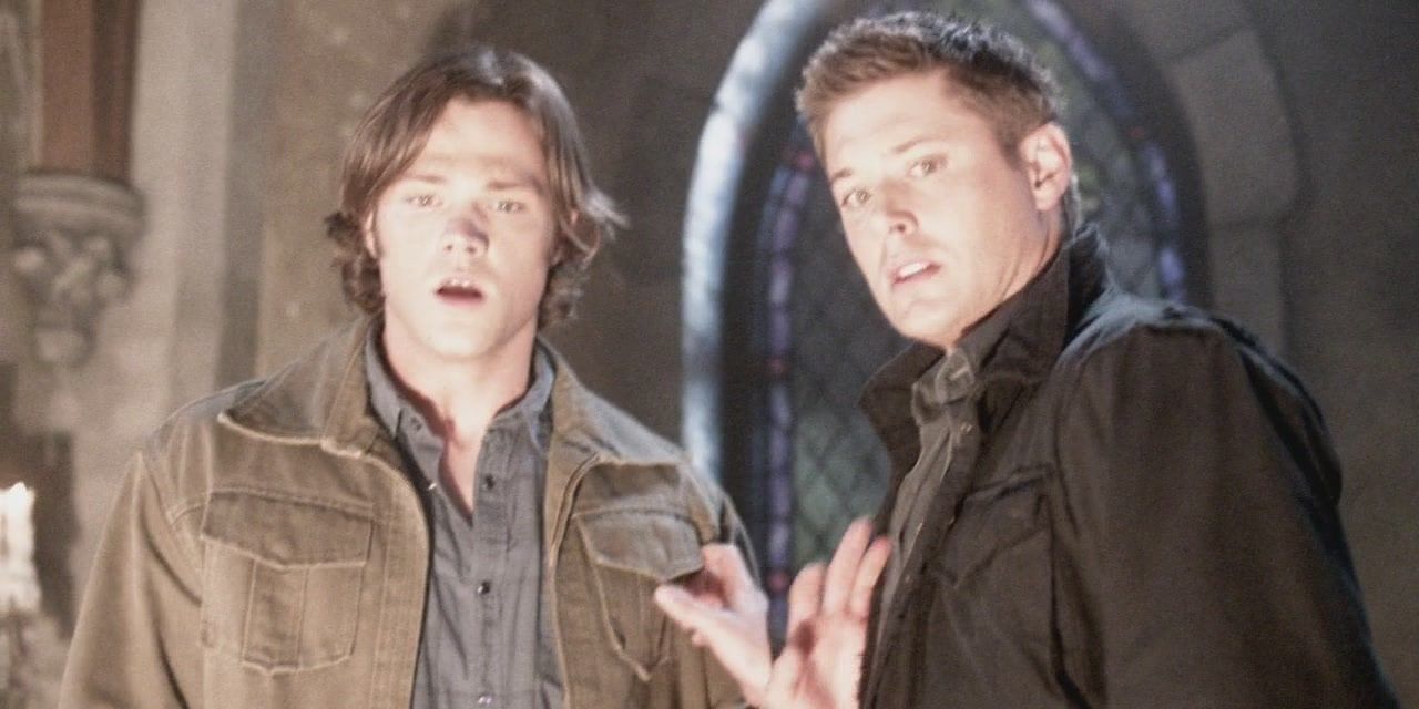 Sam and Dean watch on as Lucifer escapes his cage after Sam broke the final seal In Supernatural