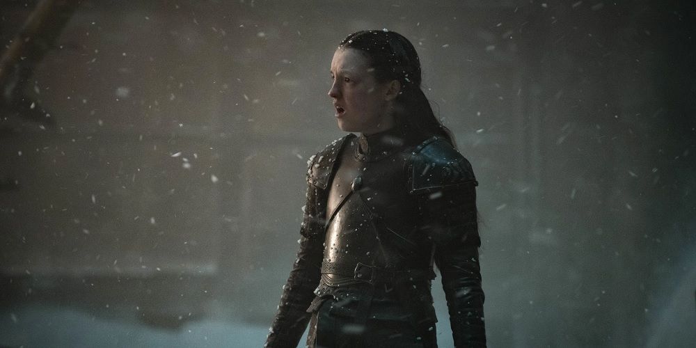 Lyanna Mormont stands in the snow