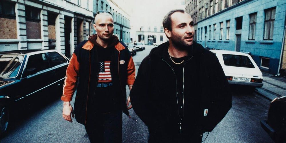 Mad Mikkelsen and Kim Bodnia in Pusher