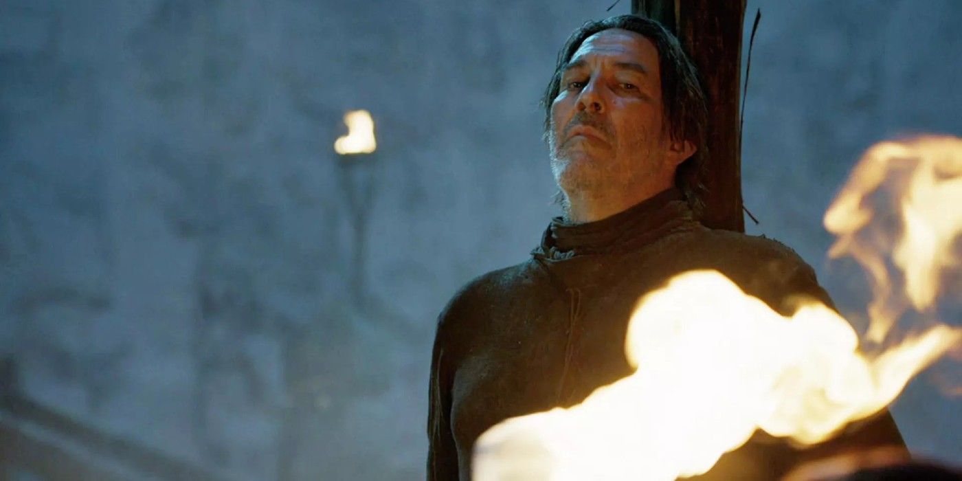 Mance Rayder at the stake in Game of Thrones