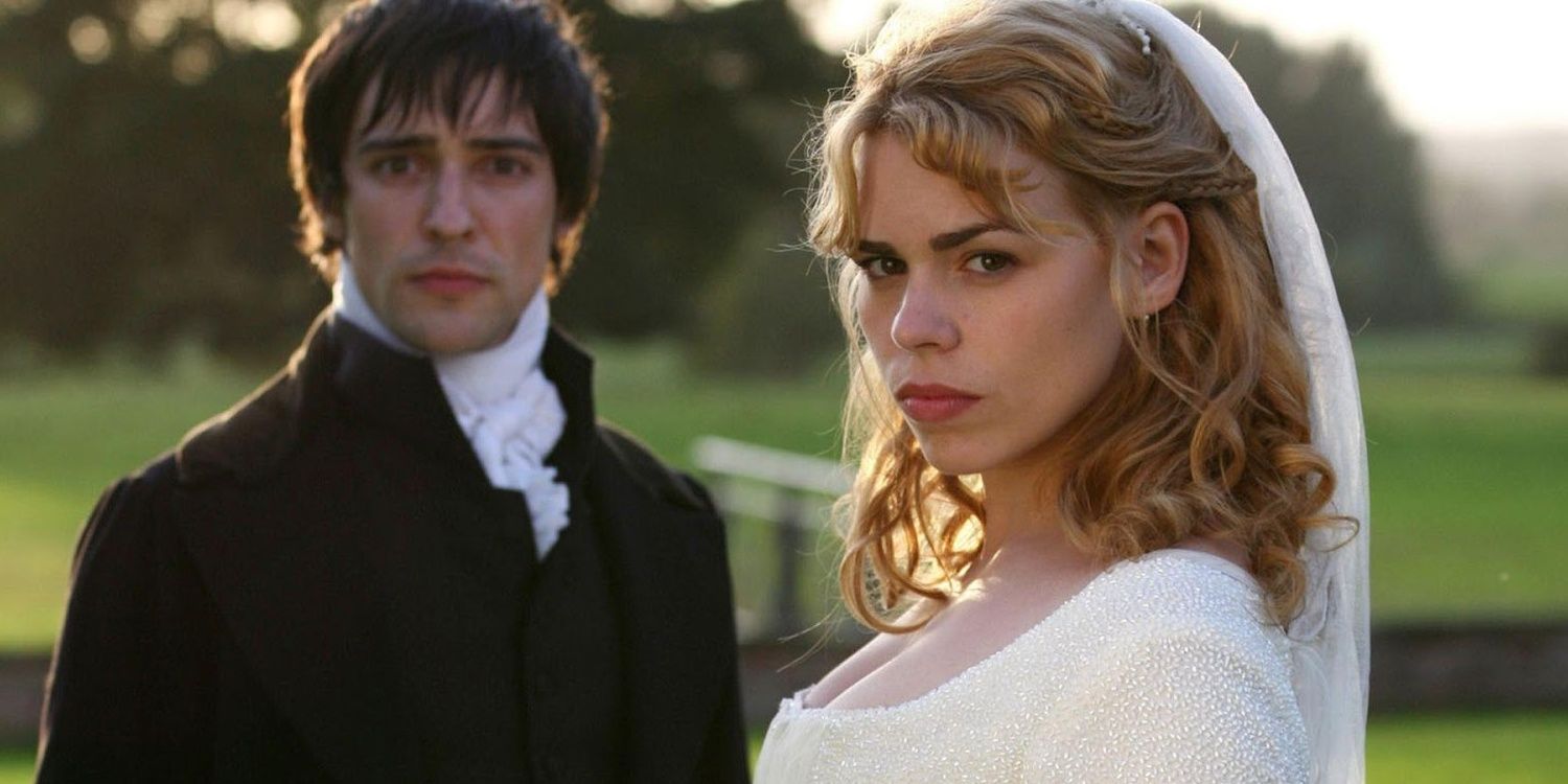 Fanny Price and Edmund Bertram glower at the camera in Mansfield Park (1999).
