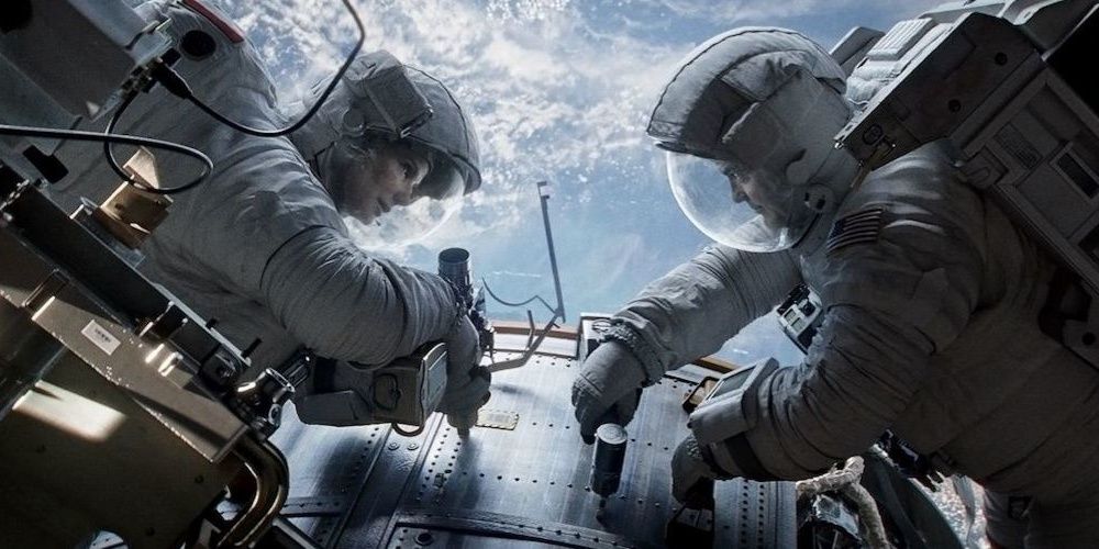 Matt Kowalski and Ryan Stone in Opening Scene of Gravity