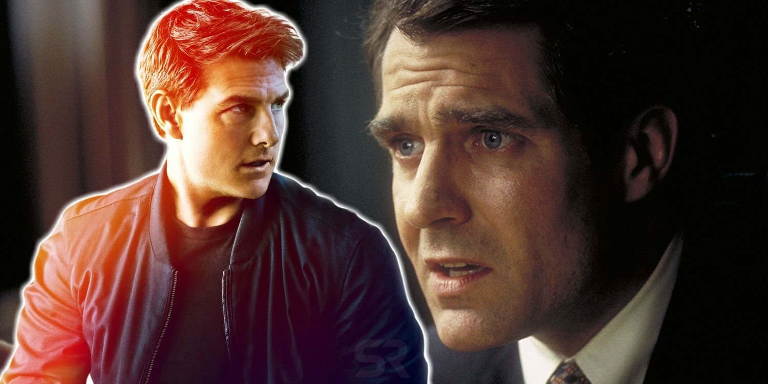 Ethan Hunt and Henry Czerny as Kittridge in the first Mission: Impossible movie
