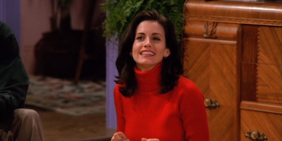Monica in a red turtleneck in Friends