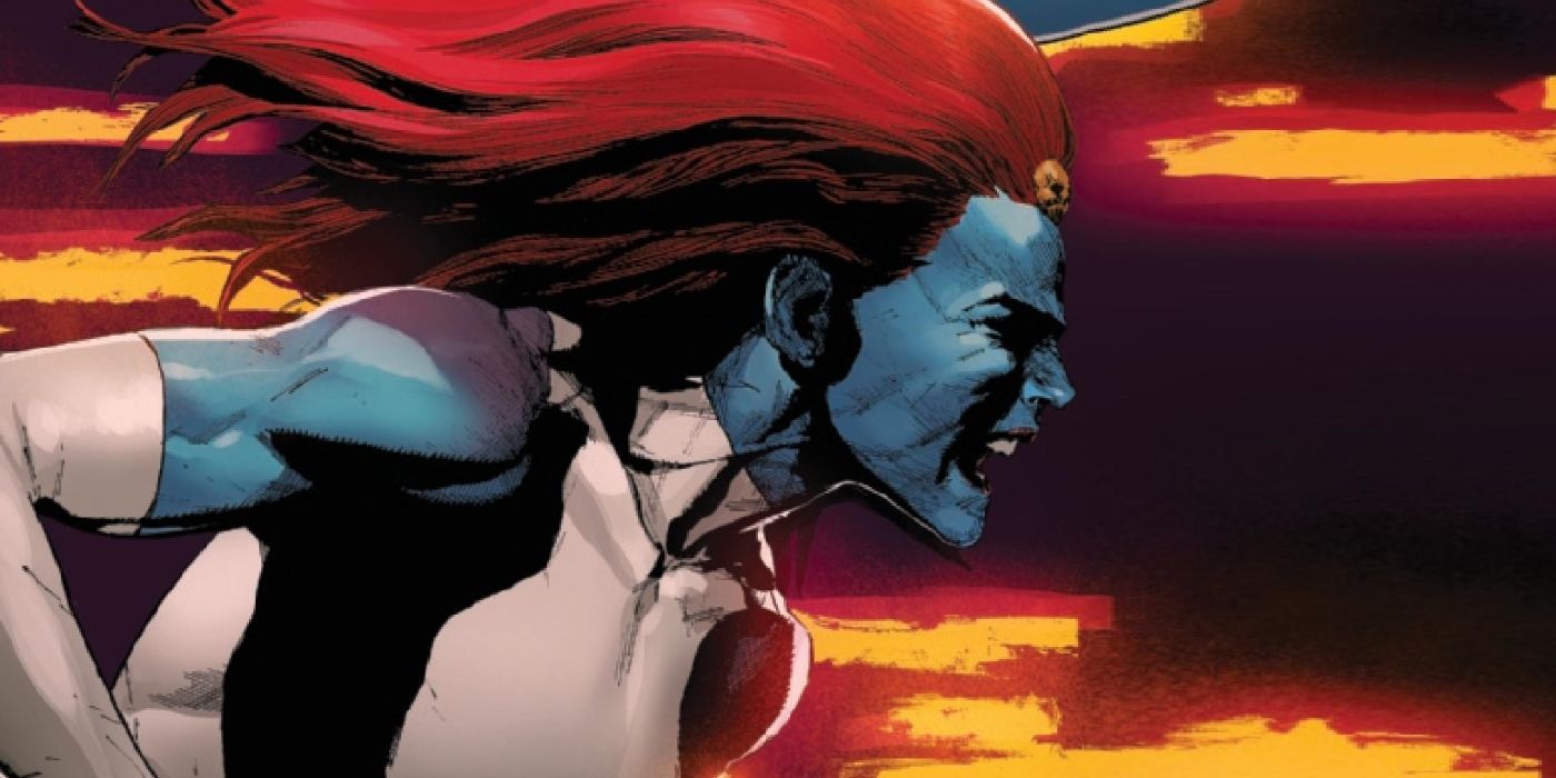 Mystique running and screaming in X-Men Comics