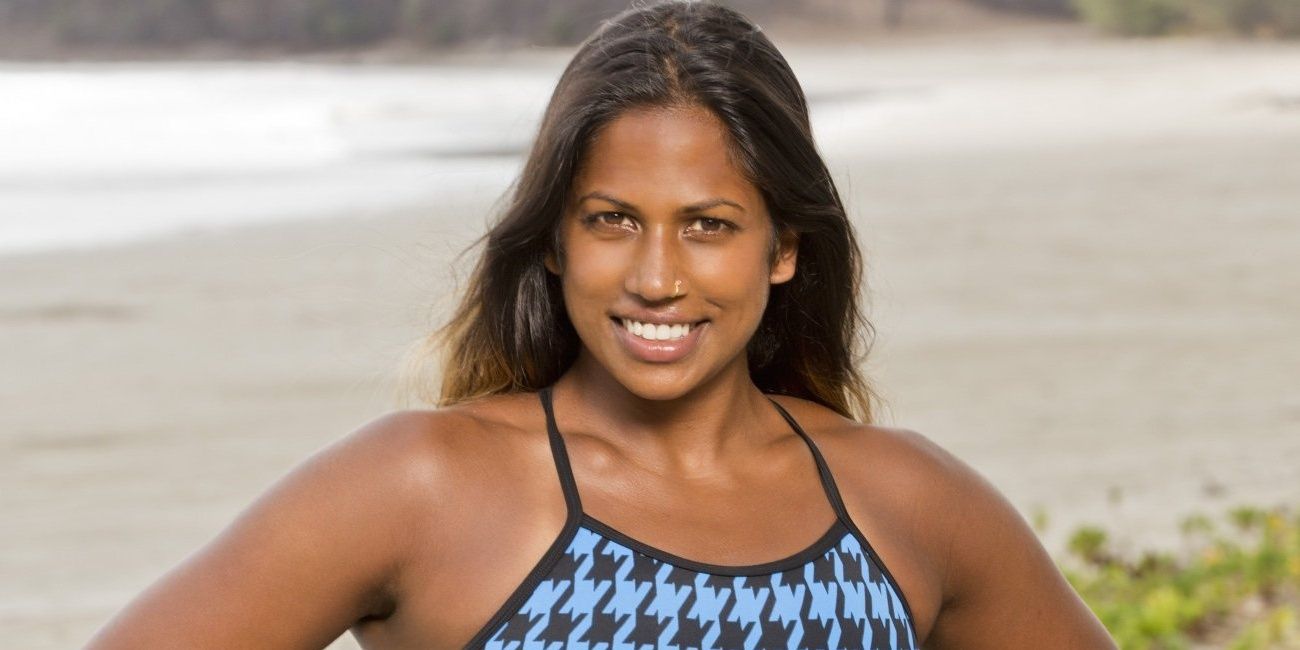 Natalie Anderson posing at the beach in The Challenge.