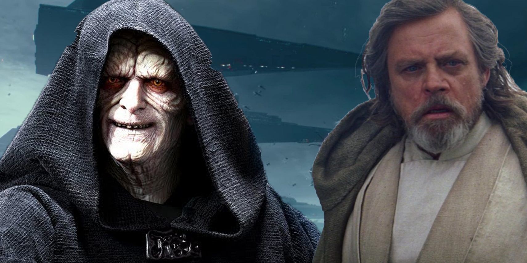 Palpatine Luke Skywalker Star Destroyers background