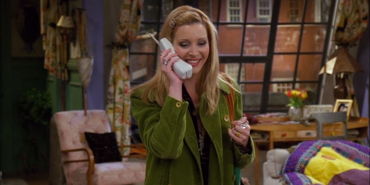An image of Phoebe talking on the phone in Friends