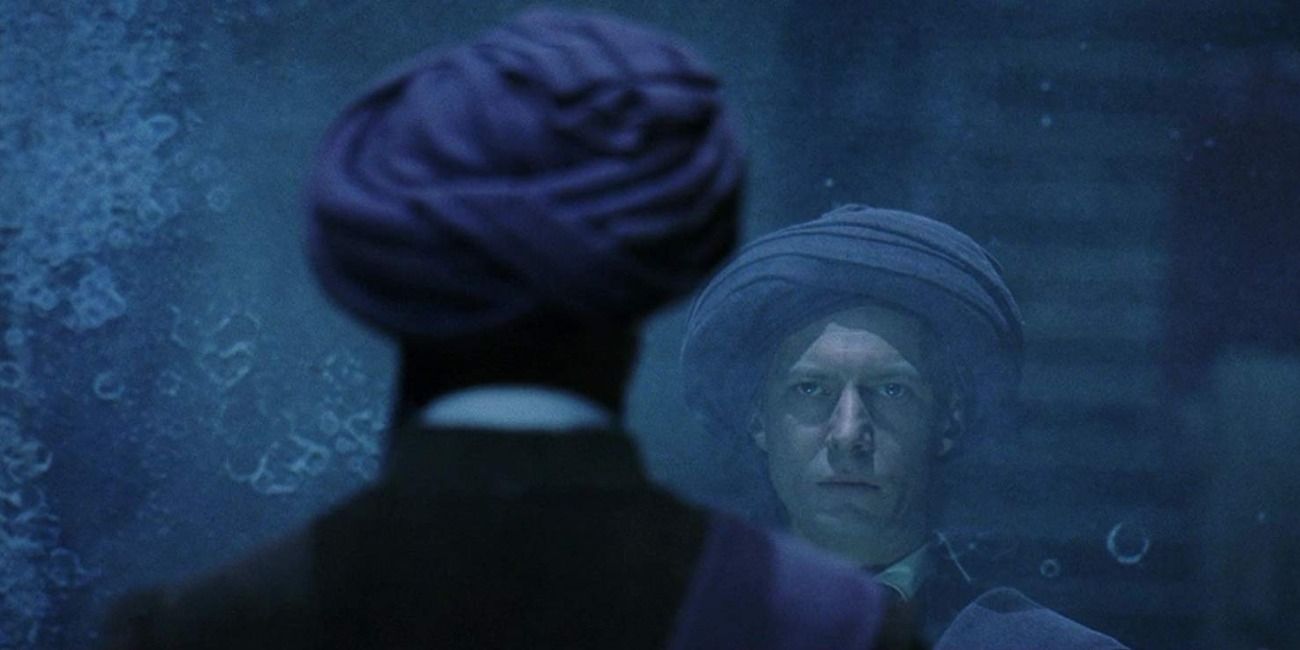 Quirrell looking in the mirror