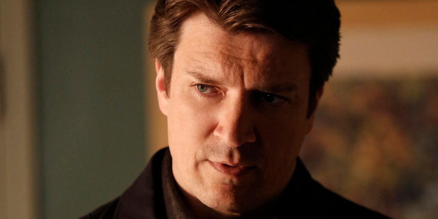 Richard Castle looking pensive in Castle