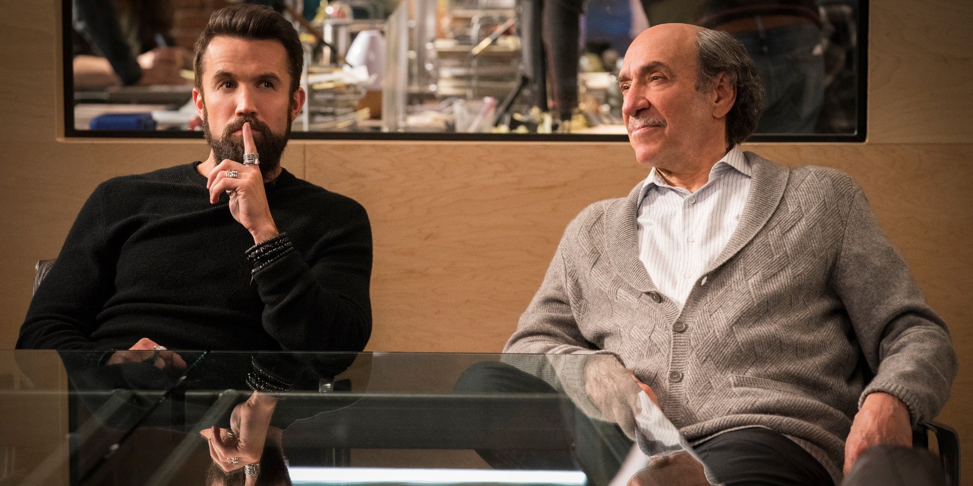 Rob McElhenny and F. Murray Abraham in Mythic Quest- Raven’s Banquet Apple TV+