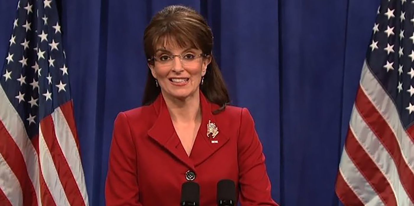 Tina Fey on Saturday Night Live playing Sarah Palin