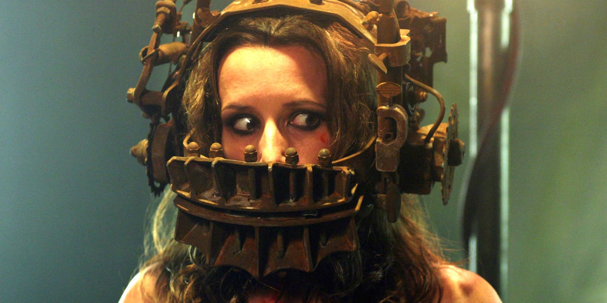 Amanda Young in the Reverse Bear Trap in Saw.