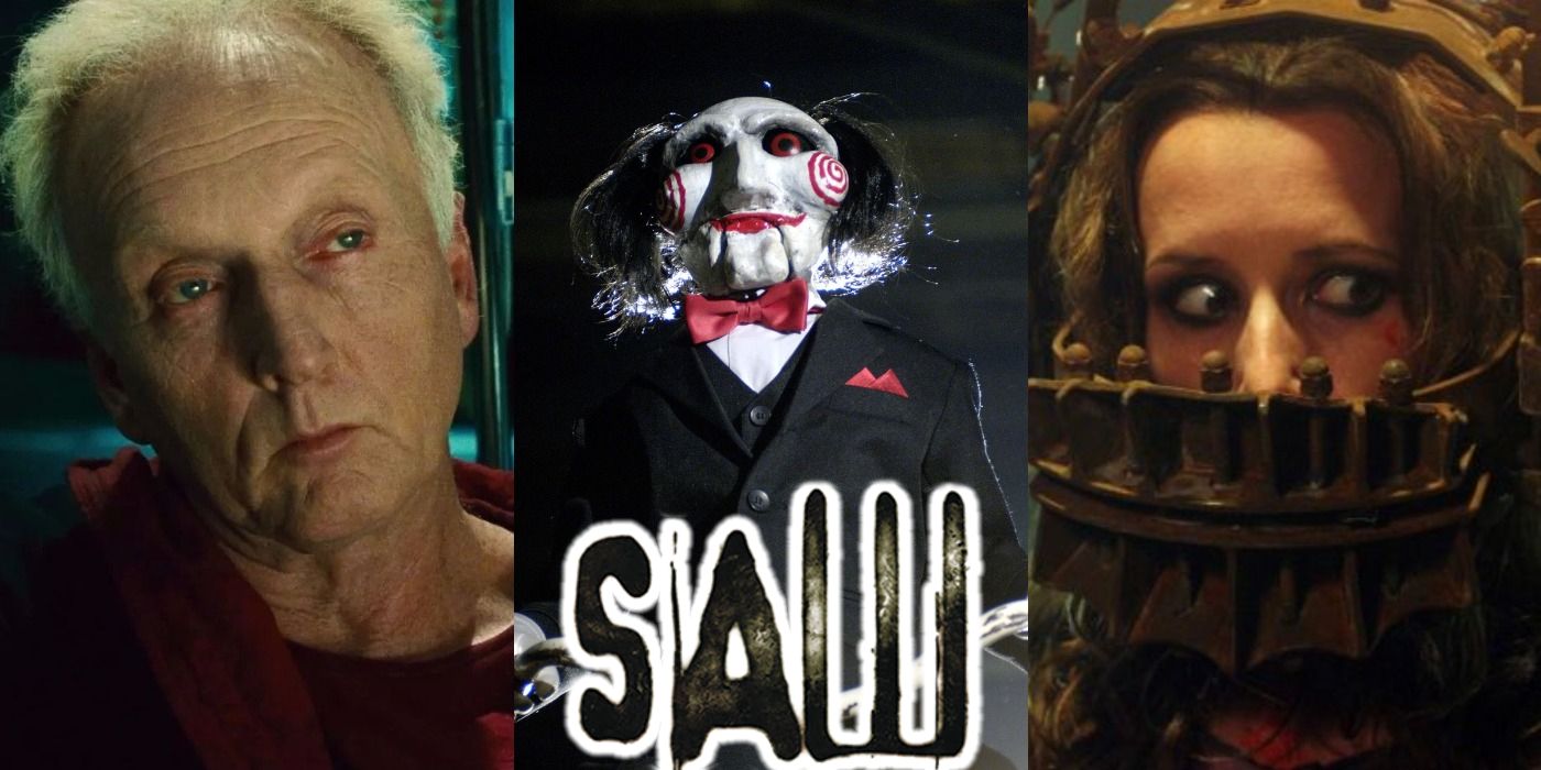 John Kramer, Amanda, and the Billy puppet from the Saw horror movie franchise.