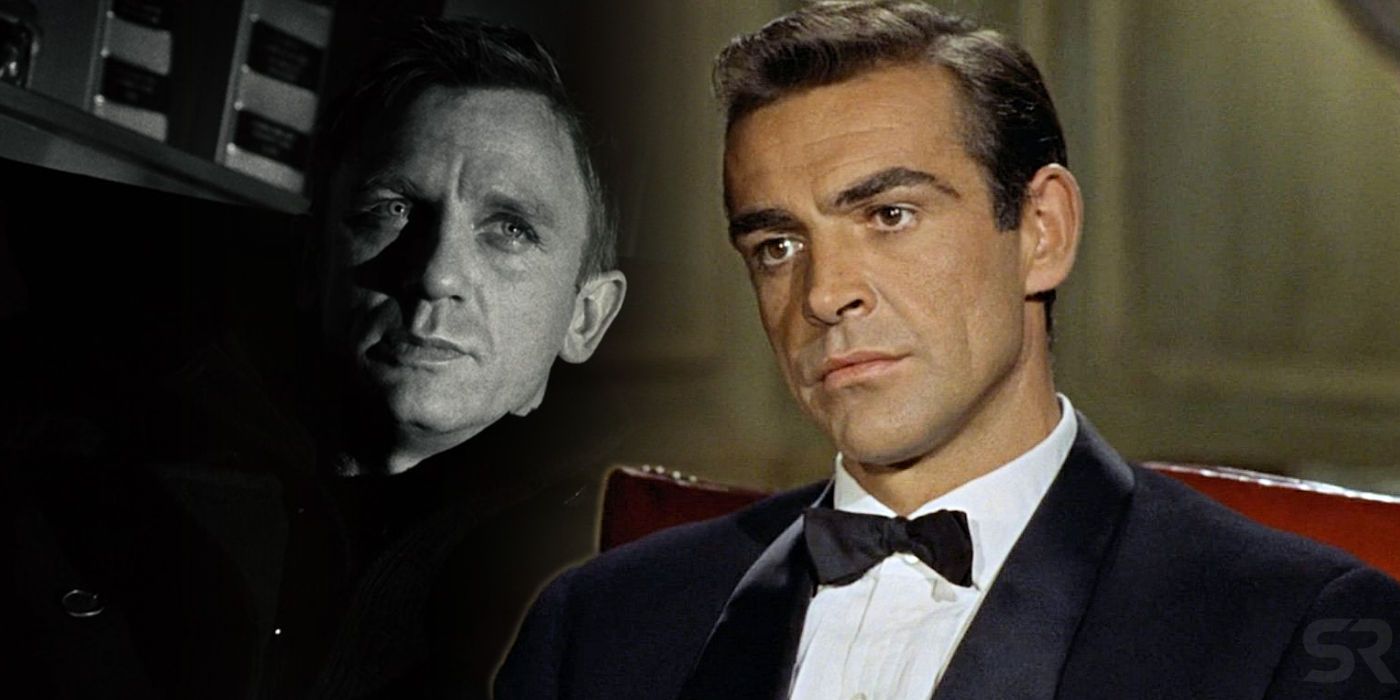 Sean Connery in Dr No and Daniel Crag in Casino Royale