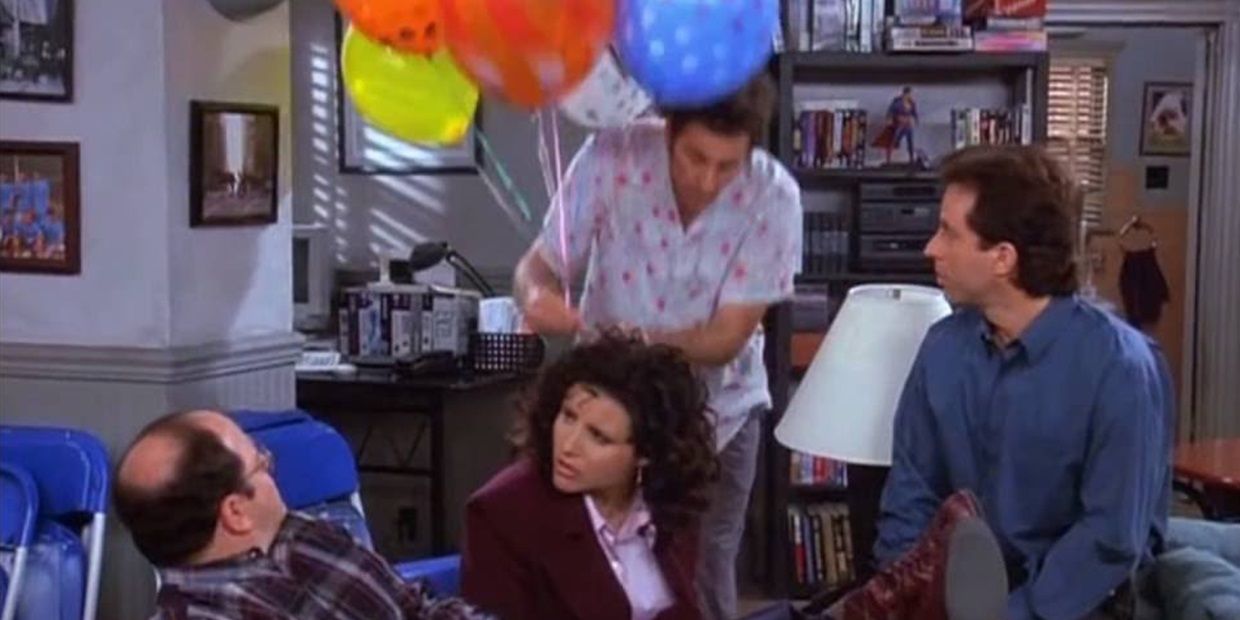Kramer sets up his New Year's Eve party in Seinfeld