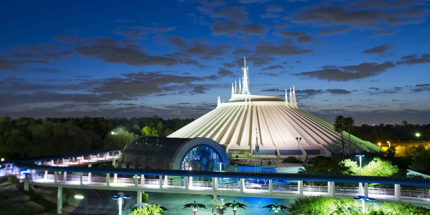 The exterior of Disney's Space Mountain
