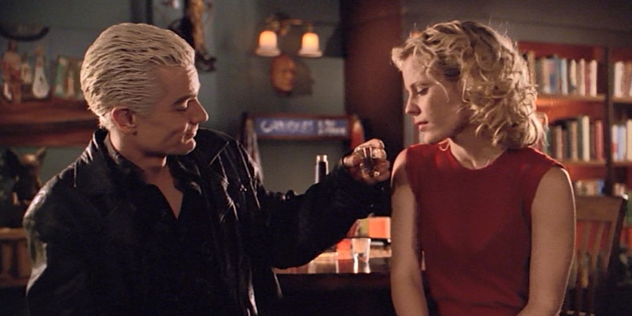 Spike and Anya talking in Buffy the Vampire Slayer