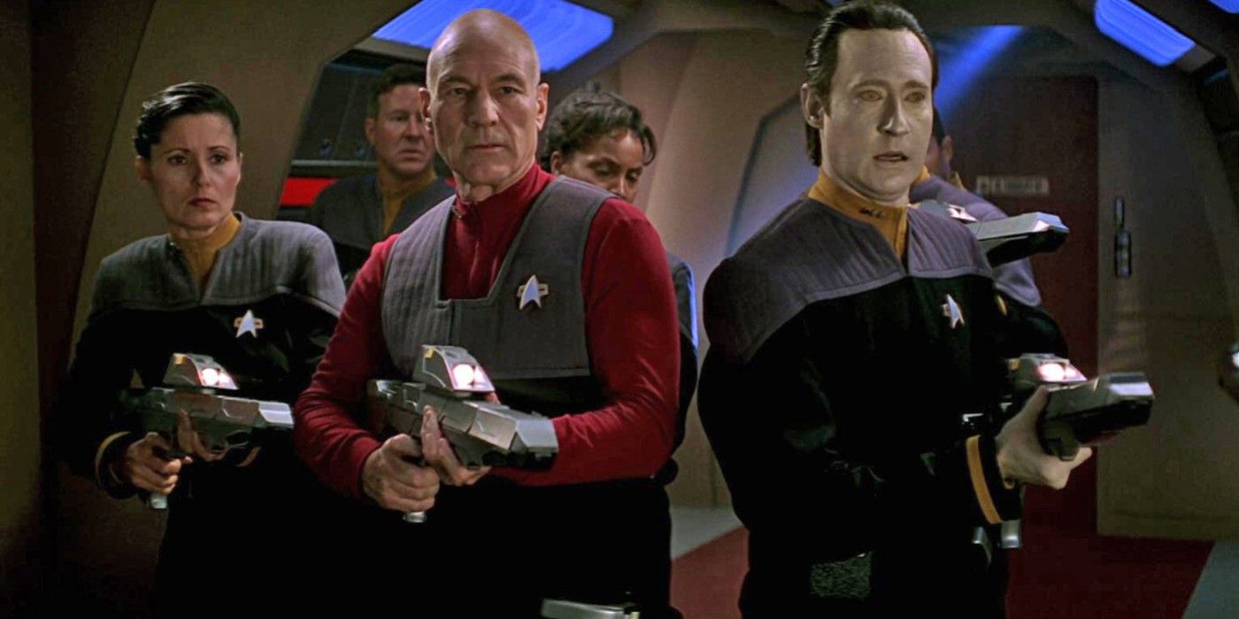 Picard and Data in Star Trek First Contact.
