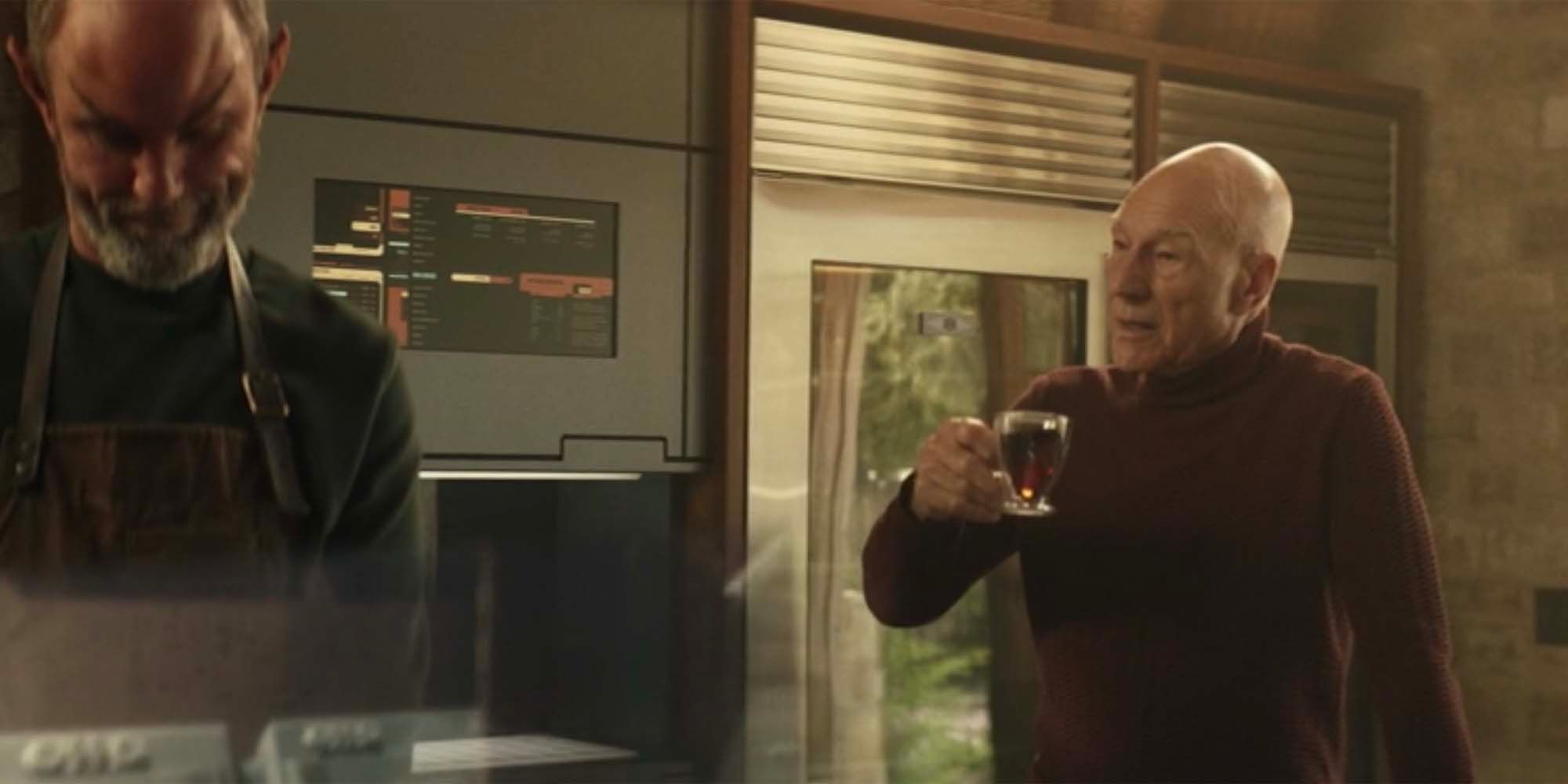 Star Trek Picard with tea