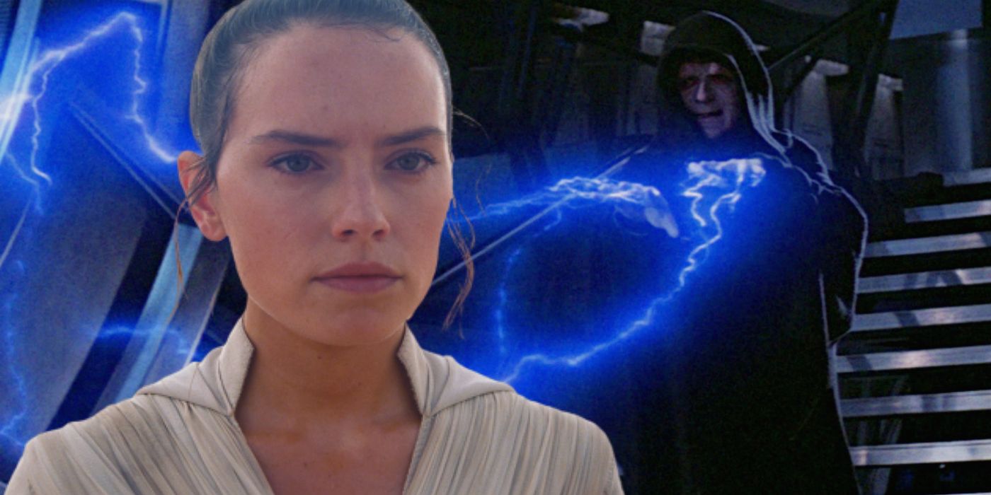 Star Wars The Rise of Skywalker Rey Palpatine Force Lightning