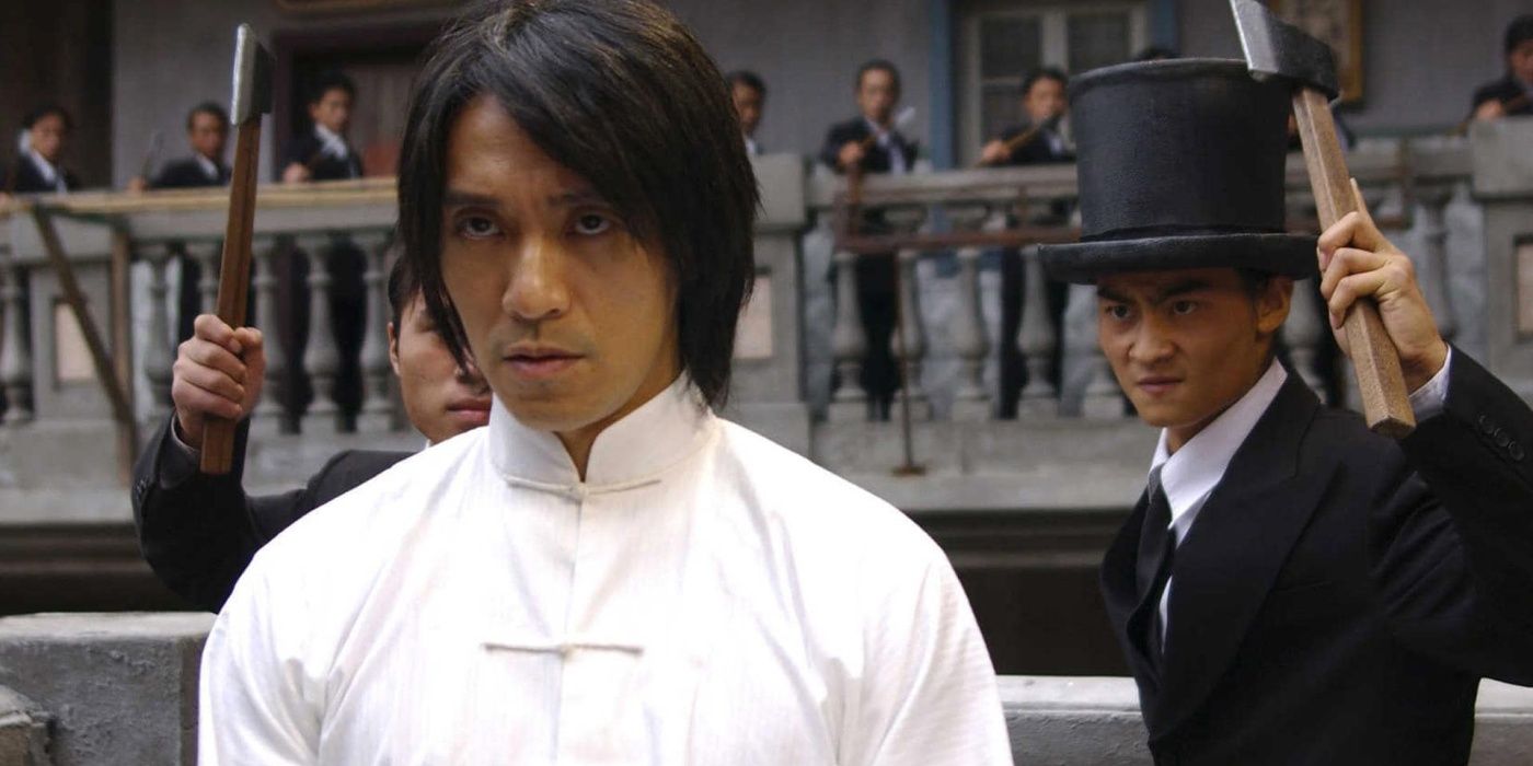 Stephen Chow in Kung Fu Hustle about to be attacked.