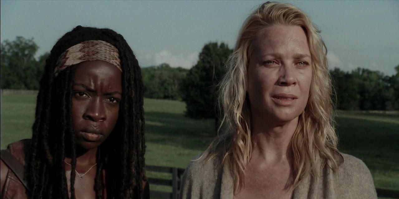 Michonne e Andrea em The Walking Dead
