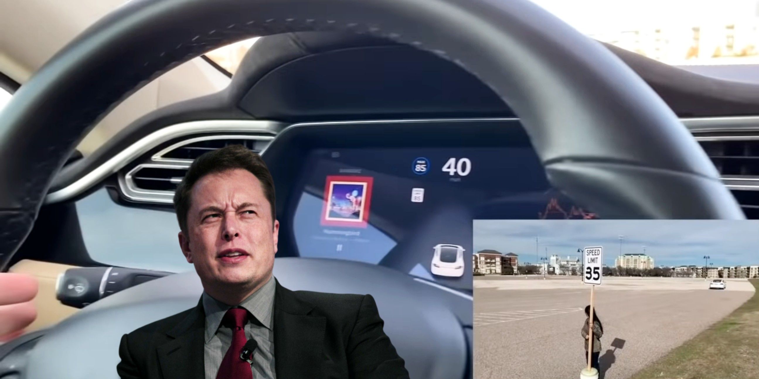 Tesla Self-Driving Road Sign Test
