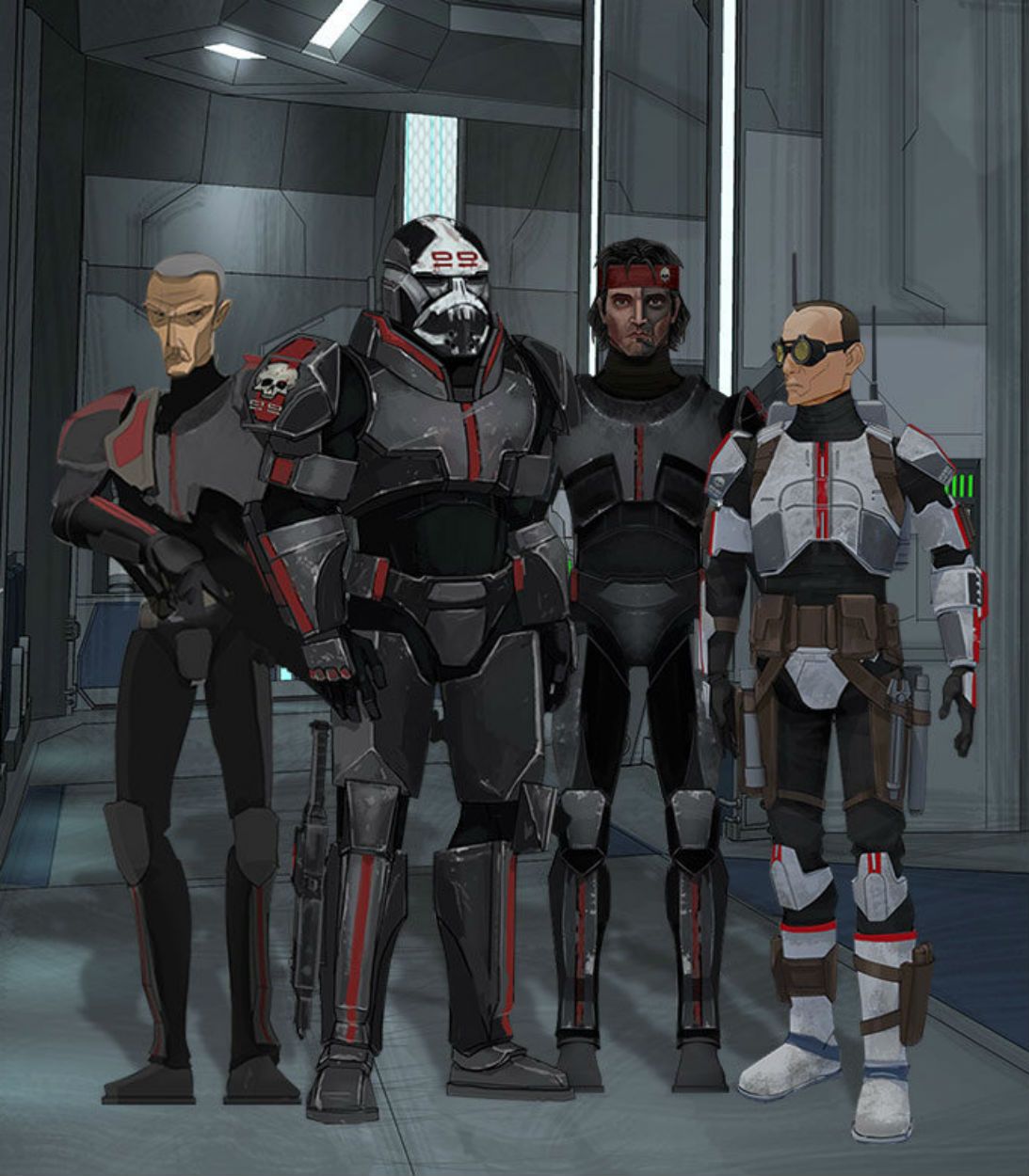 The Bad Batch Clone Force 99 from The Clone Wars VERTICAL