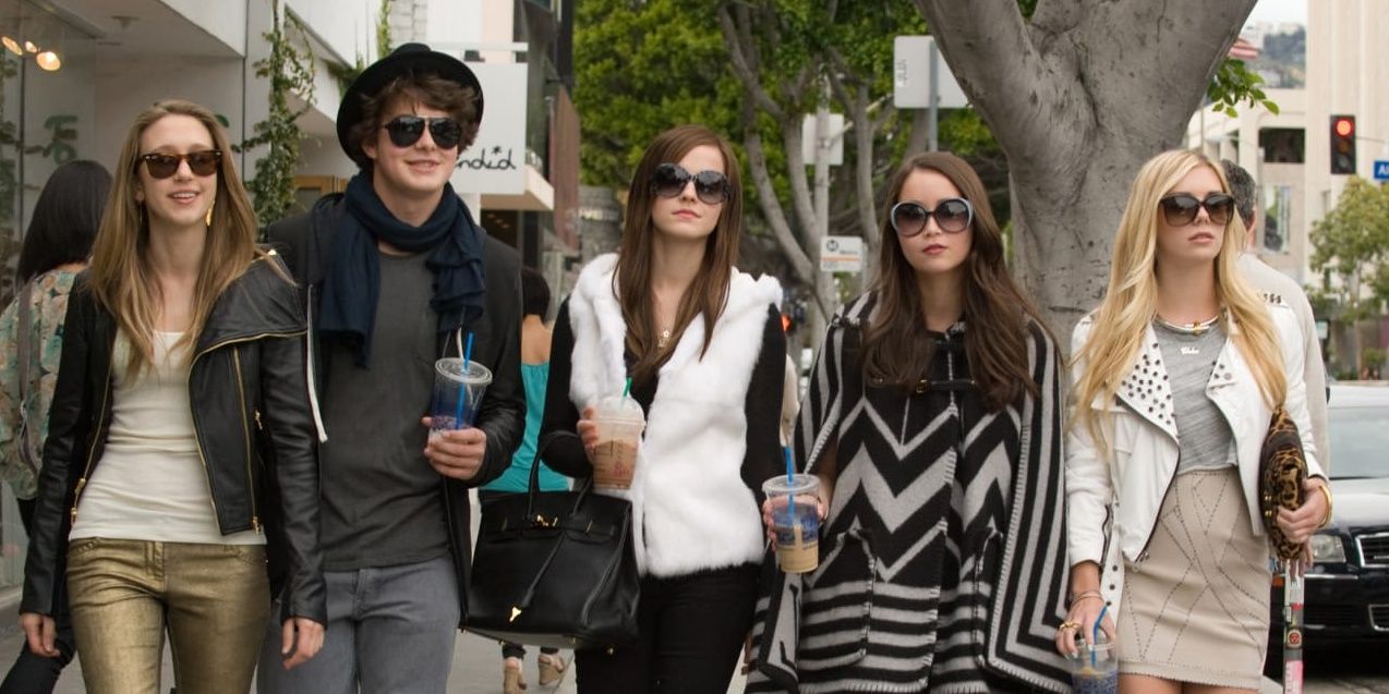 The Bling Ring gang walk along LA in flashy outfits and drinking ice coffee