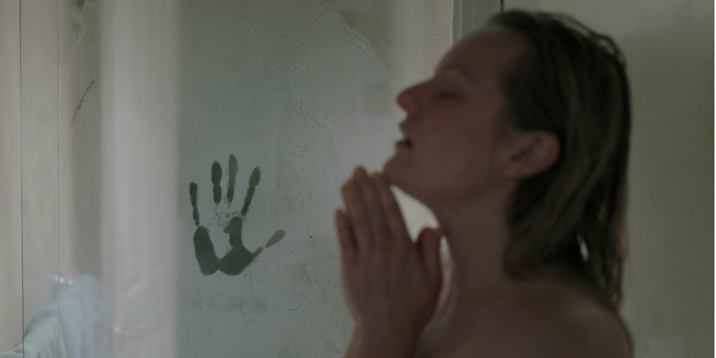 The Invisible Man 2020 Elisabeth Moss Shower Handprint