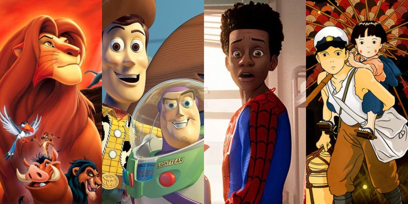 The Lion King, Toy Story, Into the Spider-verse, Grave of the Fireflies