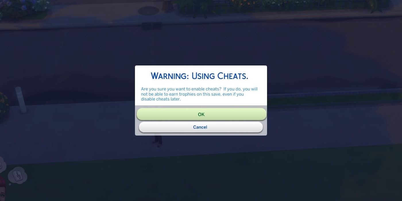 The Sims 4 Cheat Code Warning