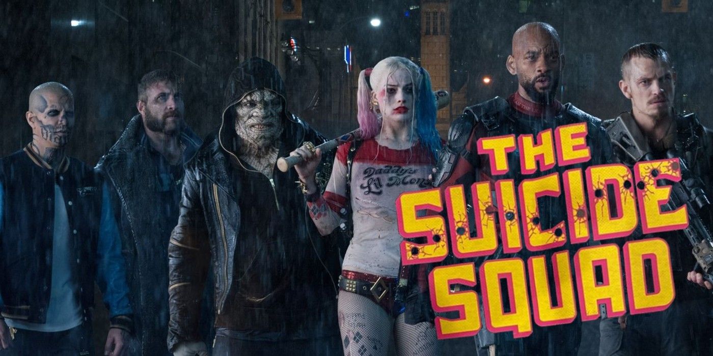 The Suicide Squad 2020 logo old cast