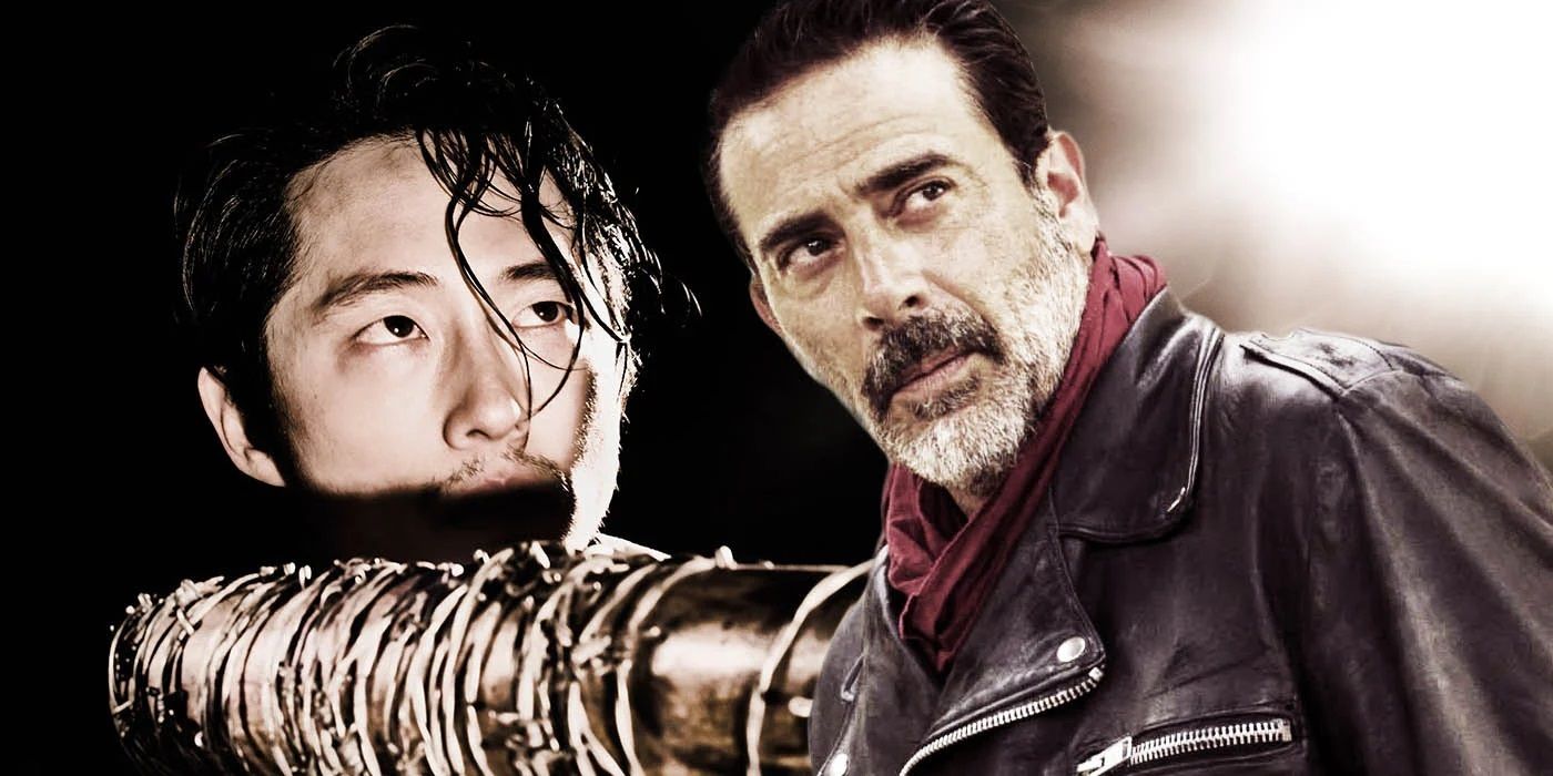 Negan and Glenn in The Walking Dead