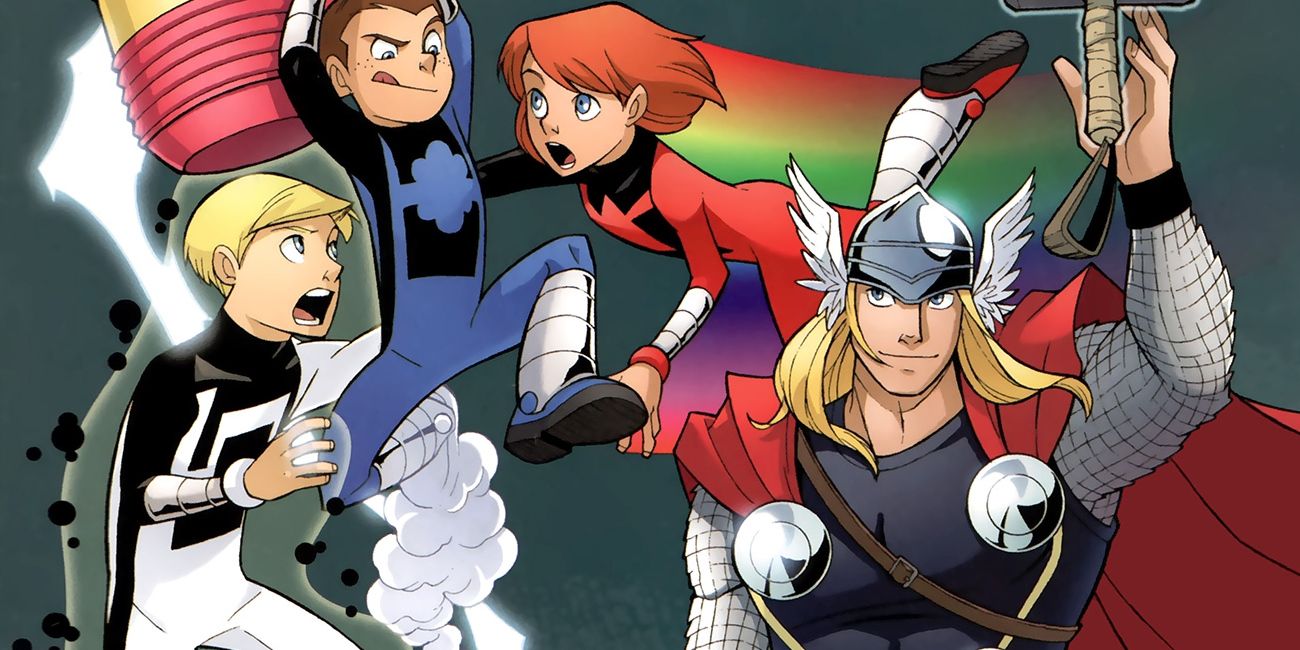 Thor and Warriors Four Comic Art