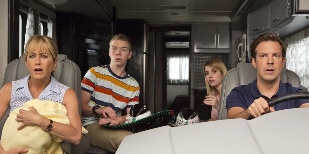 Jason Sudeikis riding an RV in a still from We're The Millers