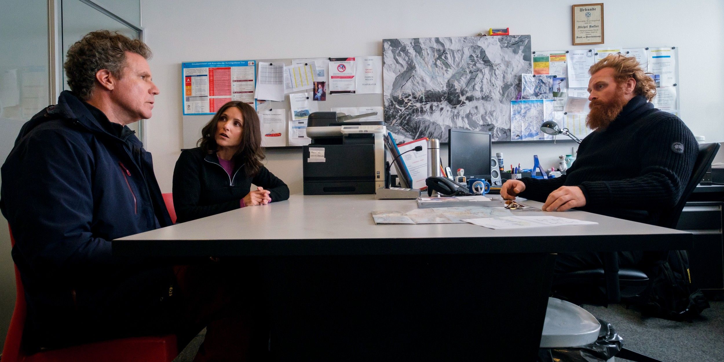 Will Ferrell, Julia Louis-Dreyfus, and Kristofer Hivju in Downhill
