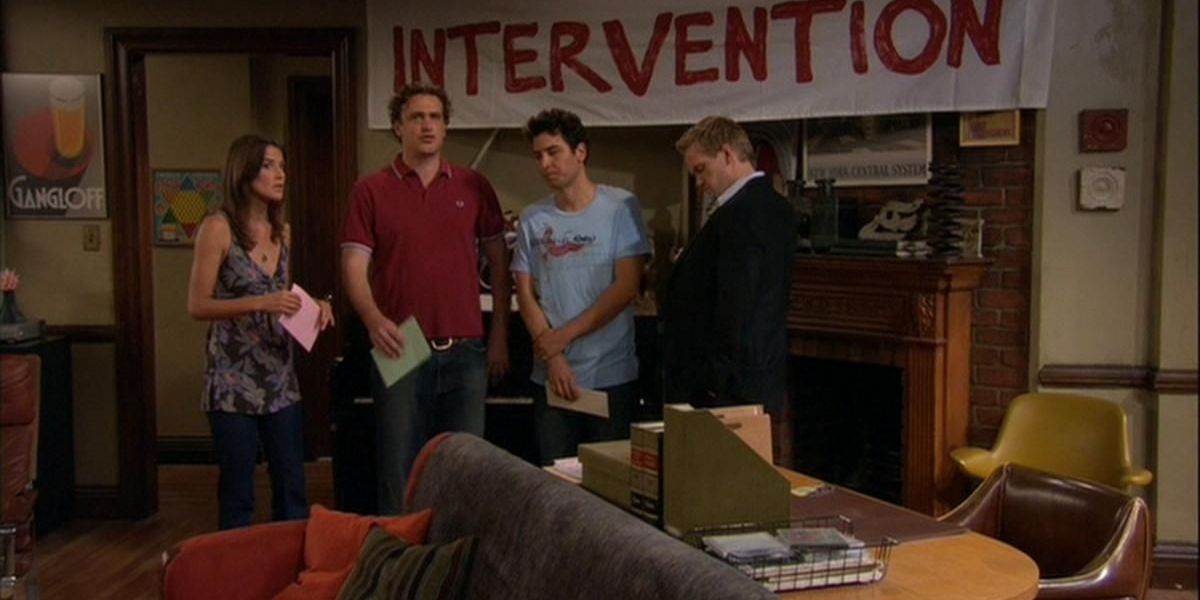 A gangue em uma intervenção em How I Met Your Mother