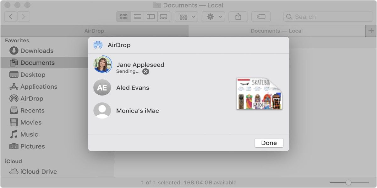 Using Apple's AirDrop on a Mac