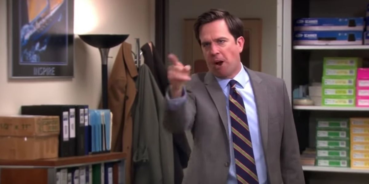 Andy Bernard is angry in the office on The Office