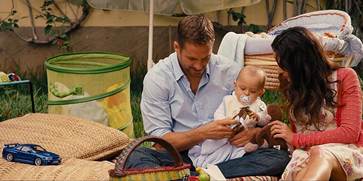 Brian and Mia with their son in Fast Five