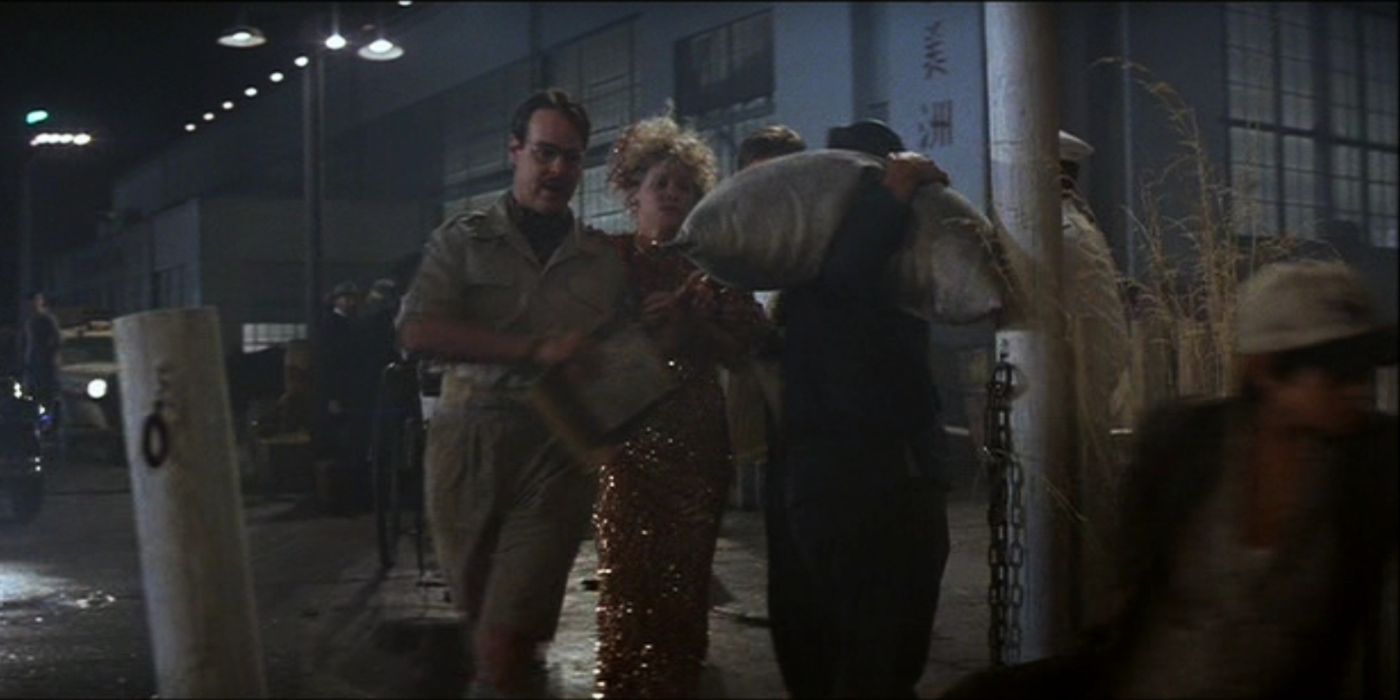 Dan Akroyd' cameo at the airport in Indiana Jones and the Temple of Doom