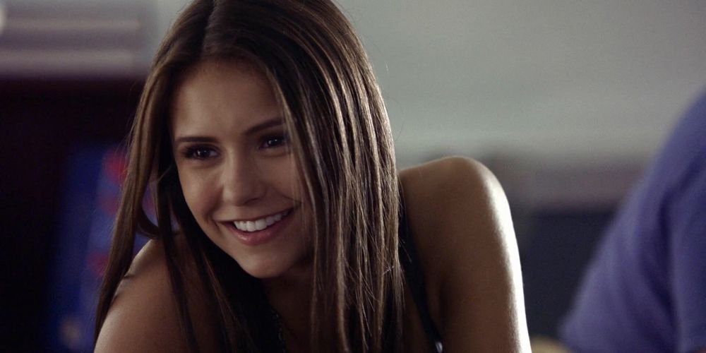 Elena smiling in The Vampire Diaries.