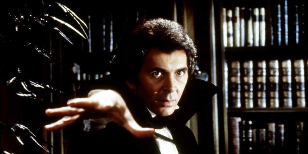 Frank Langella as Count Dracula with his hypnotic stare