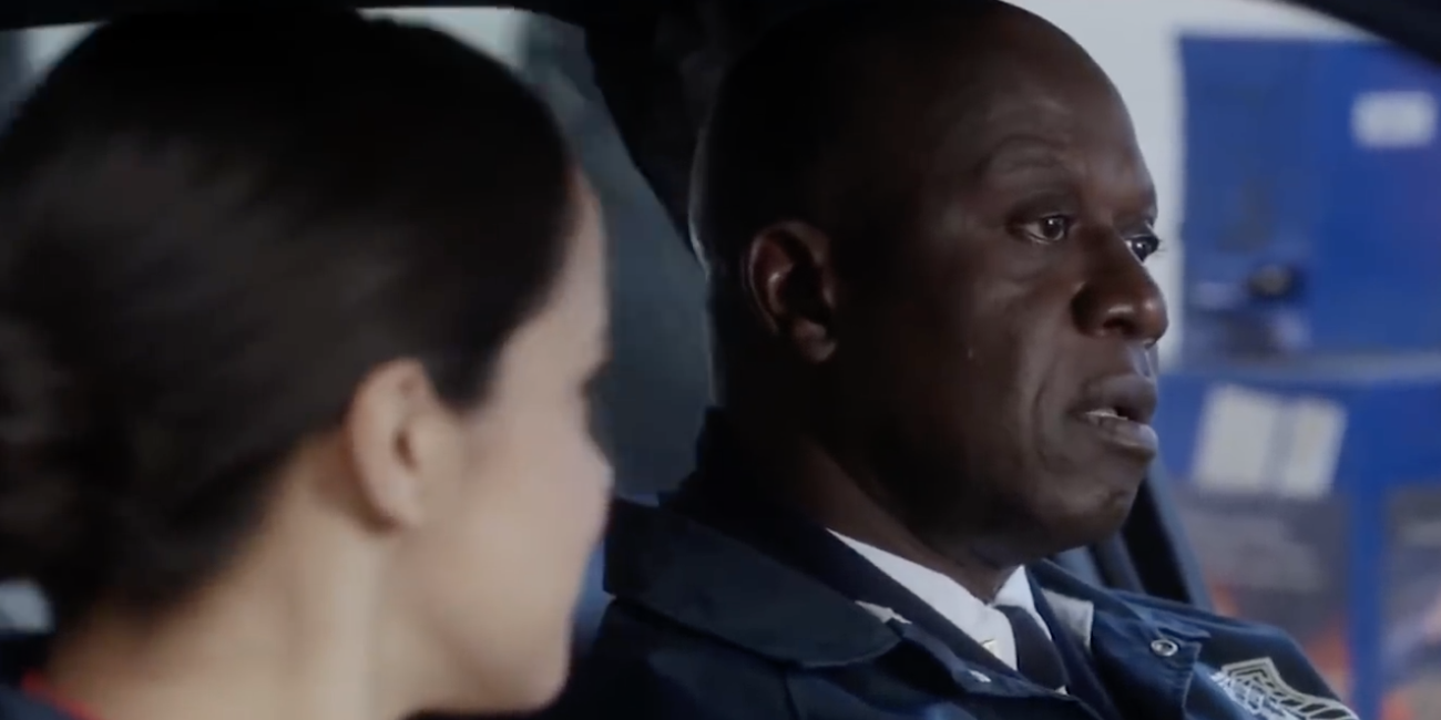 Holt and Amy in a car together in Brooklyn 99